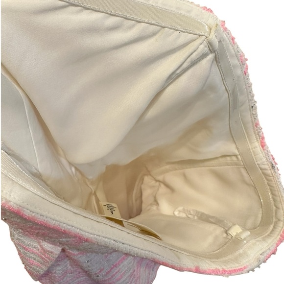 Anthropologie Moulinette Speer’s Pink Tweed Convertible Strapless Dress Size 6 - Picture 8 of 11